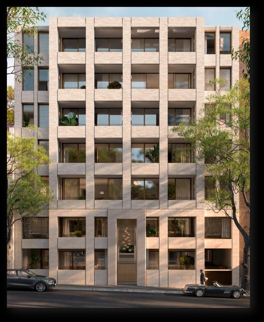 Henri House Darlinghurst — street façade with trees