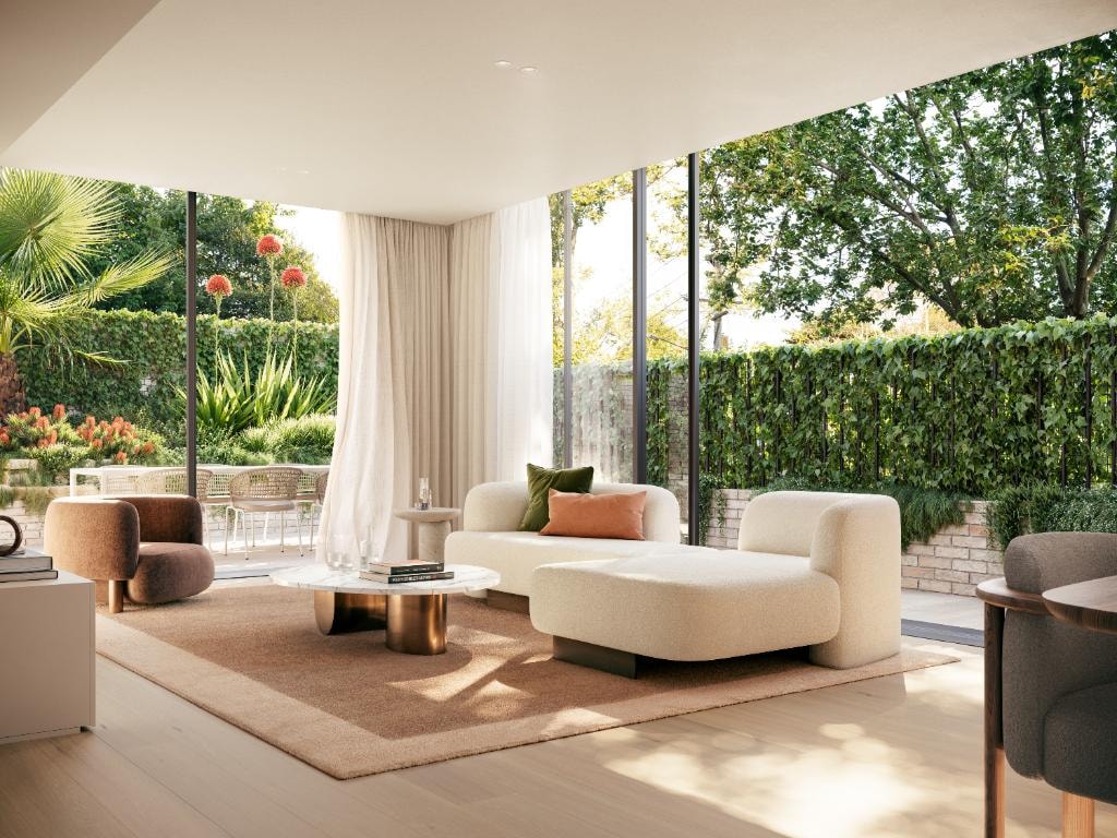 Norwich Crows Nest — ground floor living with garden courtyard views
